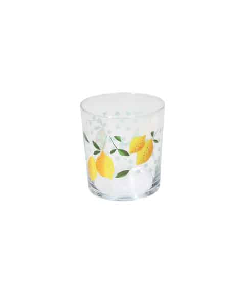 מארז 6 כוסות זכוכית דוגמא לימון 340 מ"ל
